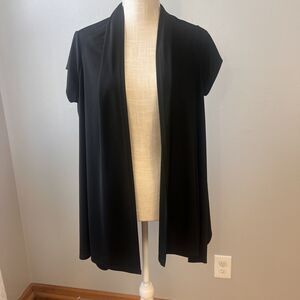 Notations Women's Cardigan Size L Cap Sleeve Black
